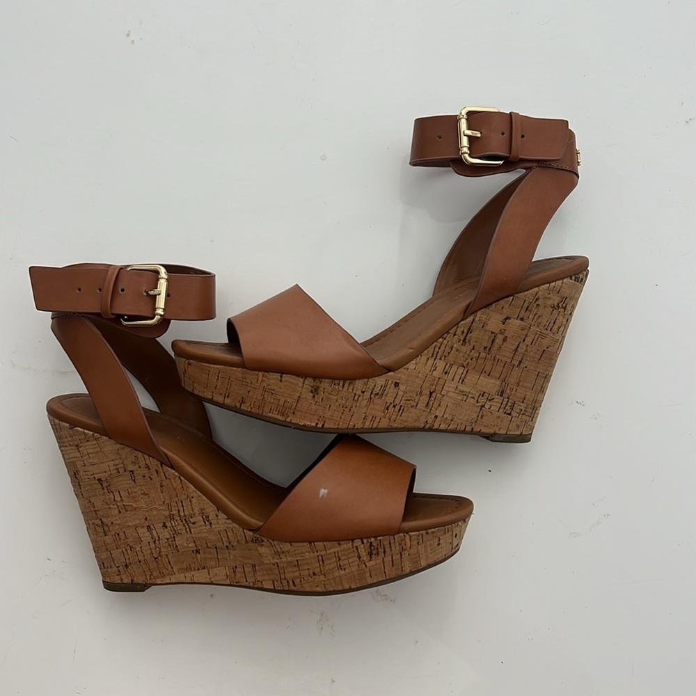 Tommy Hilfiger Wedge Shoes Brown Size 7.5